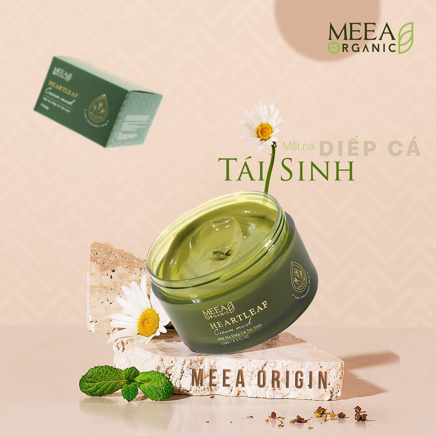 Meea Organic Heartleaf Green Mask - Mặt nạ diếp cá