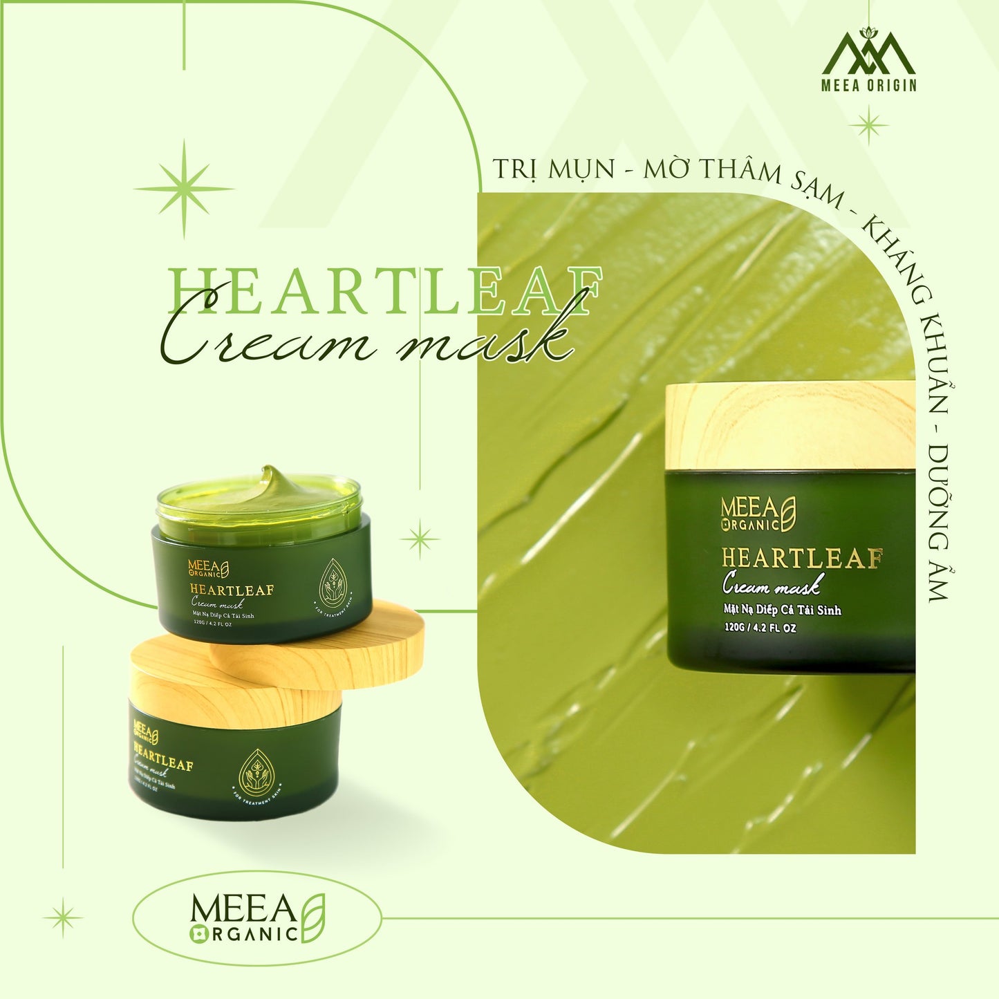Meea Organic Heartleaf Green Mask - Mặt nạ diếp cá